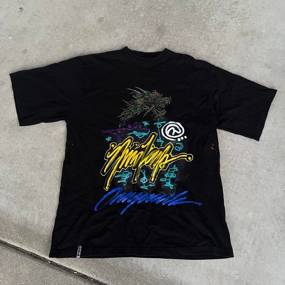 Y2K Graphic Bedazzled Miskeen Shirt size L